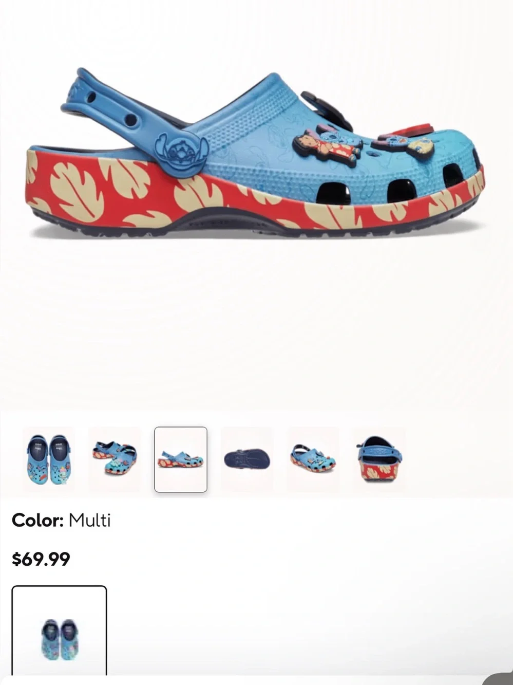 🛸 New! CROCS X Disney Stitch Clog Sandals with Charms Womens 8/Youth 6
